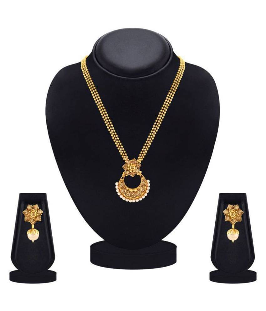 Asmitta Shimmering Gold Plated With LCT Stone Pendant Set For Women Asmitta Shimmering Gold Plated With LCT Stone Pendant Set For Women