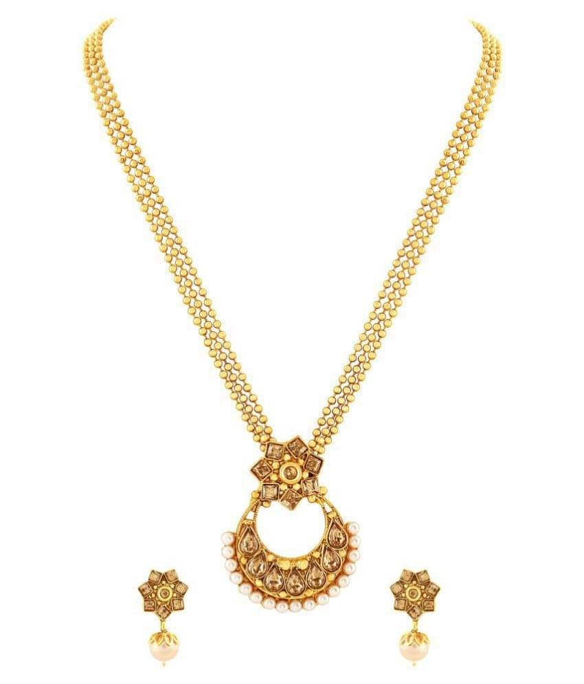 Asmitta Shimmering Gold Plated With LCT Stone Pendant Set For Women Asmitta Shimmering Gold Plated With LCT Stone Pendant Set For Women
