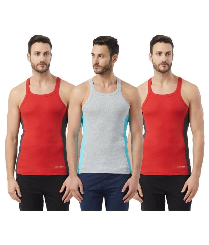 Fruit Of The Loom Multi Sleeveless Vests Pack of 3 Fruit Of The Loom Multi Sleeveless Vests Pack of 3