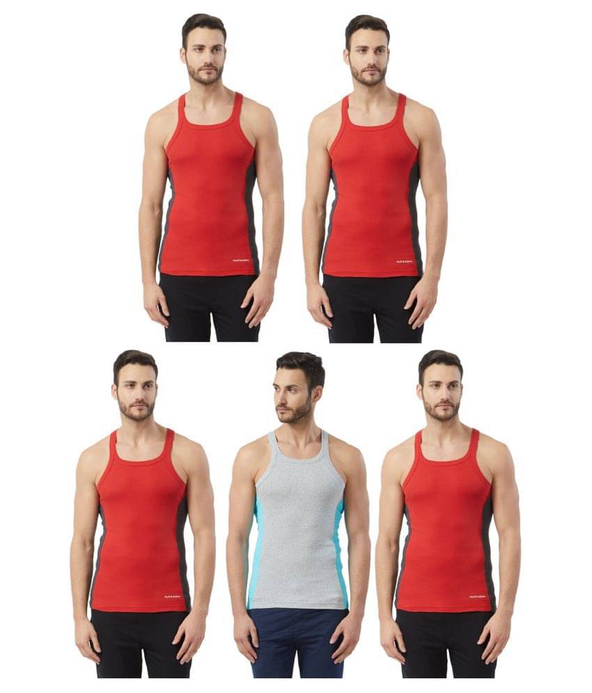     			Fruit Of The Loom Multi Sleeveless Vests Pack of 5