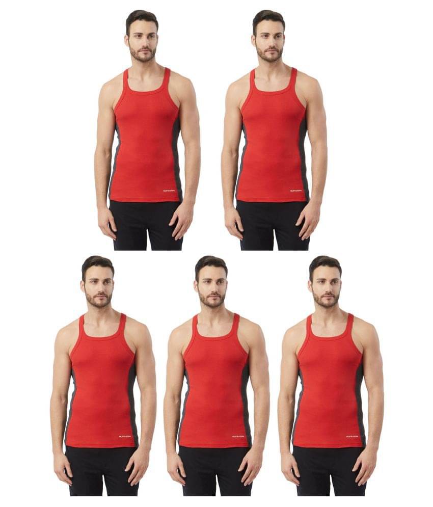 Fruit Of The Loom Red Sleeveless Vests Pack of 5 Fruit Of The Loom Red Sleeveless Vests Pack of 5
