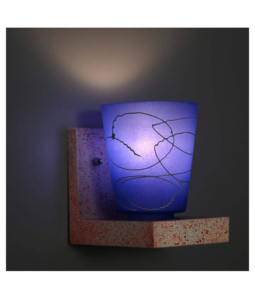 AFAST Marble Look Wood Fitting Shade Glass Wall Light Blue - Pack of 1     			AFAST Marble Look Wood Fitting Shade Glass Wall Light Blue - Pack of 1