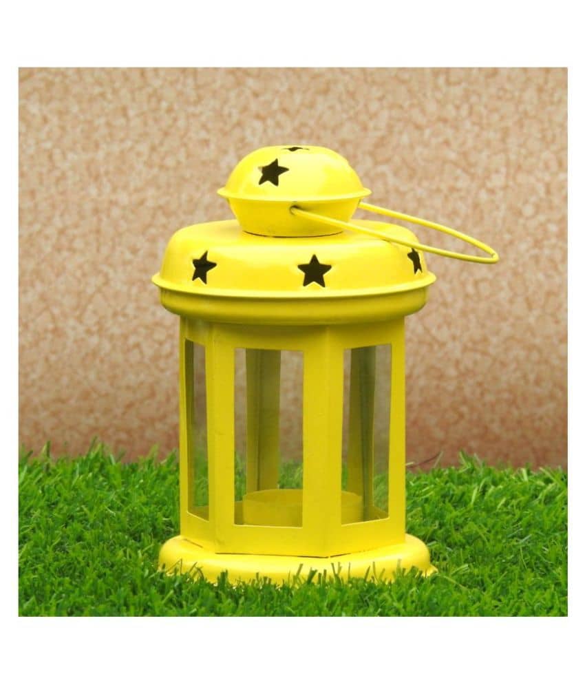 Susajjit Decor Colorful Tlight Made of iron and Glass Table Top Lanterns 16 - Pack of 1