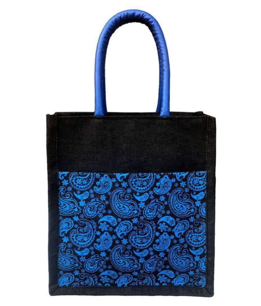 Foonty - Blue Jute Lunch Bag - Handbags | Buy online on ZillyBuy