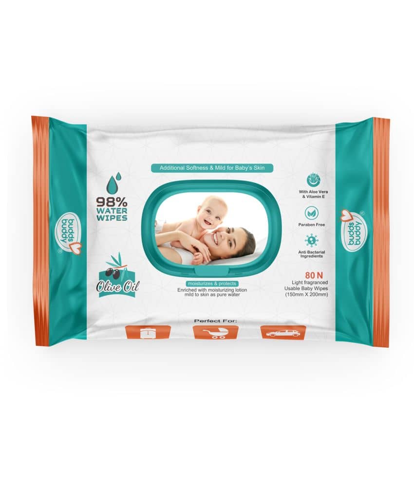 Buddsbuddy Baby Skincare Wet Wipes Light fragranced 80 Pieces BB1008