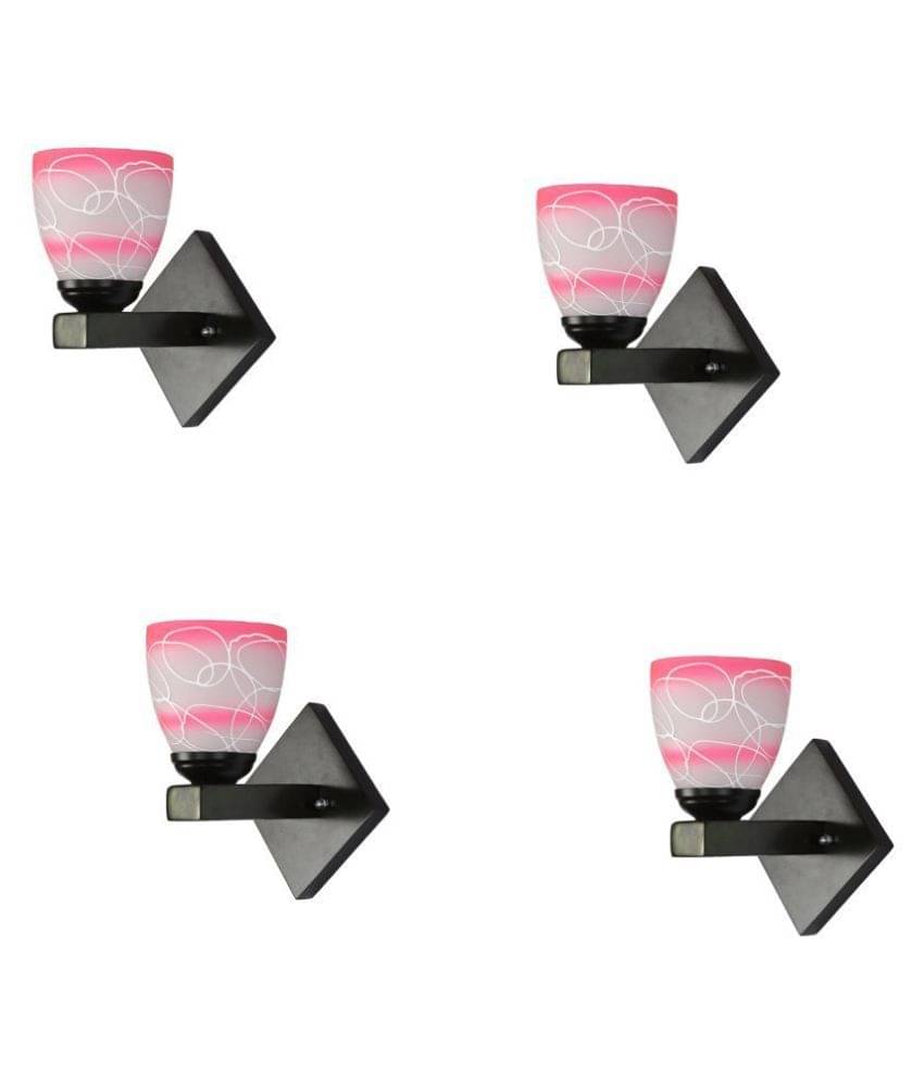     			AFAST Decorative Wall Lamp Light Glass Wall Light Pink - Pack of 4