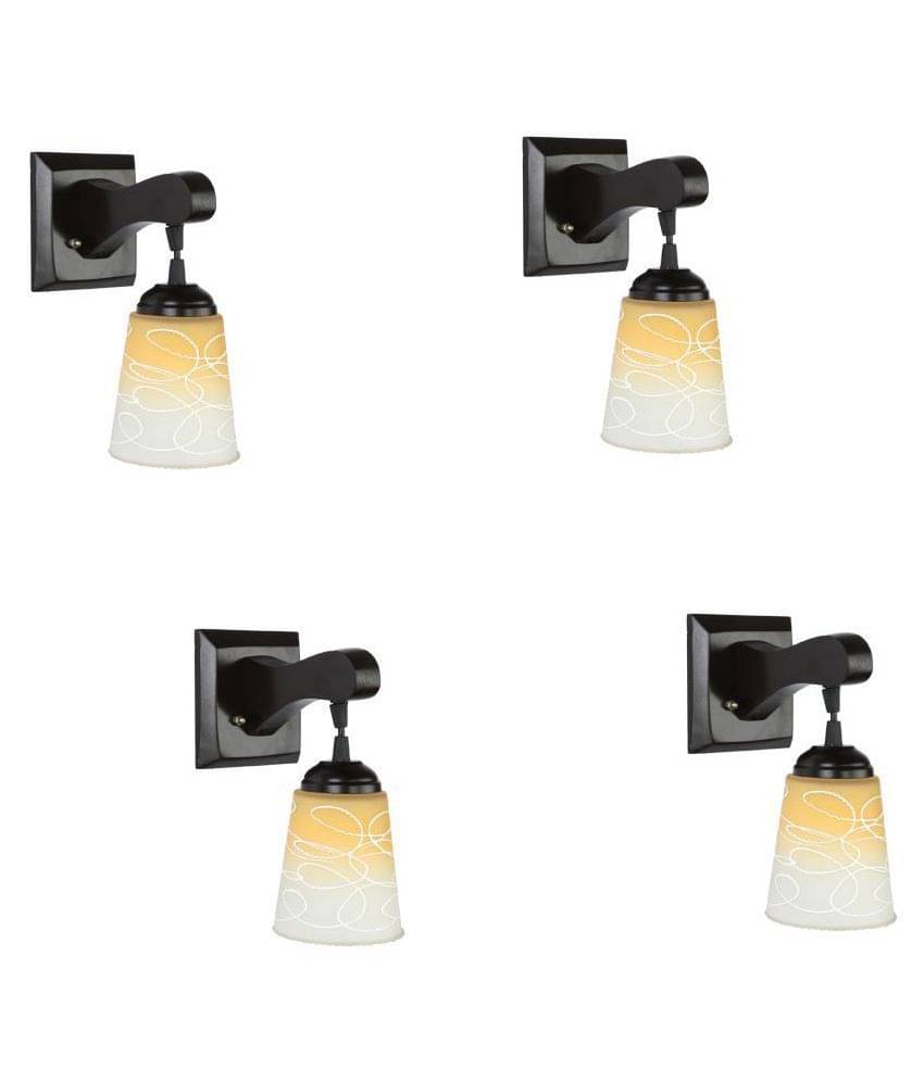 AFAST Decorative Wall Lamp Light Glass Wall Light Yellow - Pack of 4 AFAST Decorative Wall Lamp Light Glass Wall Light Yellow - Pack of 4