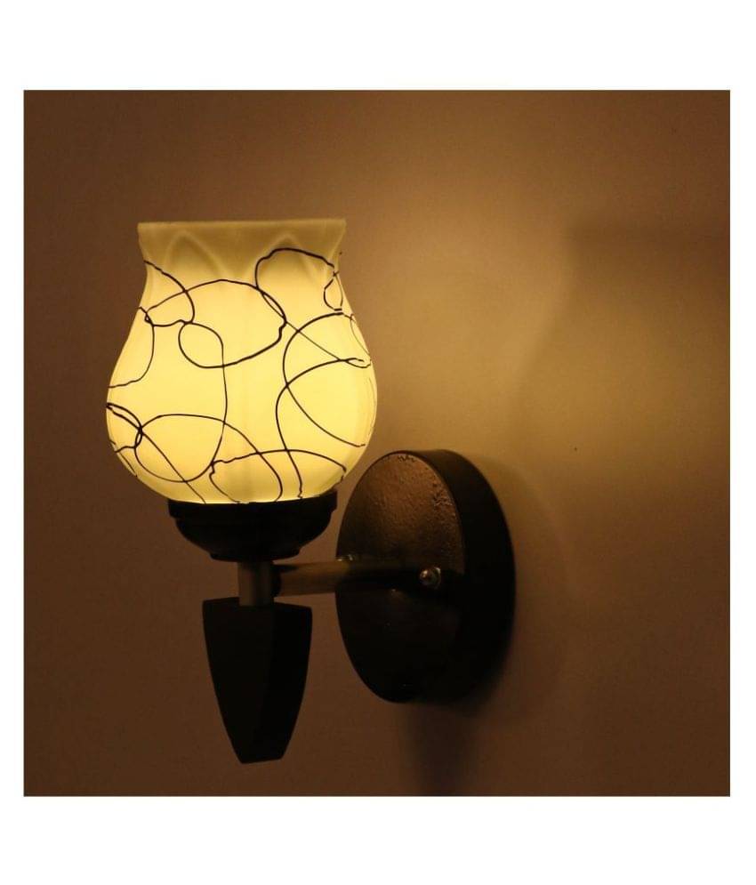     			AFAST Decorative Wall Lamp Light Glass Wall Light Black - Pack of 1