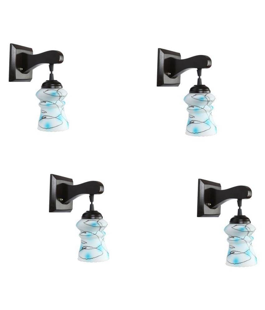     			AFAST Decorative Wall Lamp Light Glass Wall Light Blue - Pack of 4