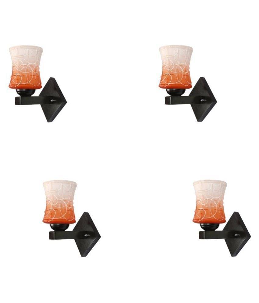     			AFAST Decorative Wall Lamp Light Glass Wall Light Orange - Pack of 4
