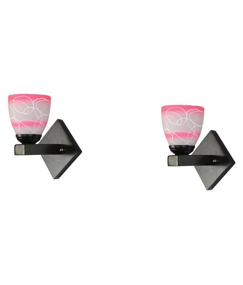     			AFAST Decorative Wall Lamp Light Glass Wall Light Pink - Pack of 2