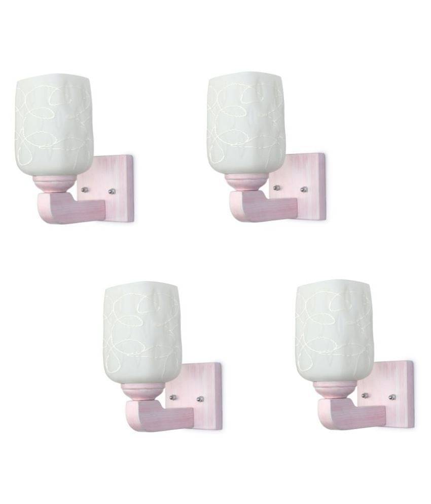     			AFAST Decorative Wall Lamp Light Glass Wall Light White - Pack of 4