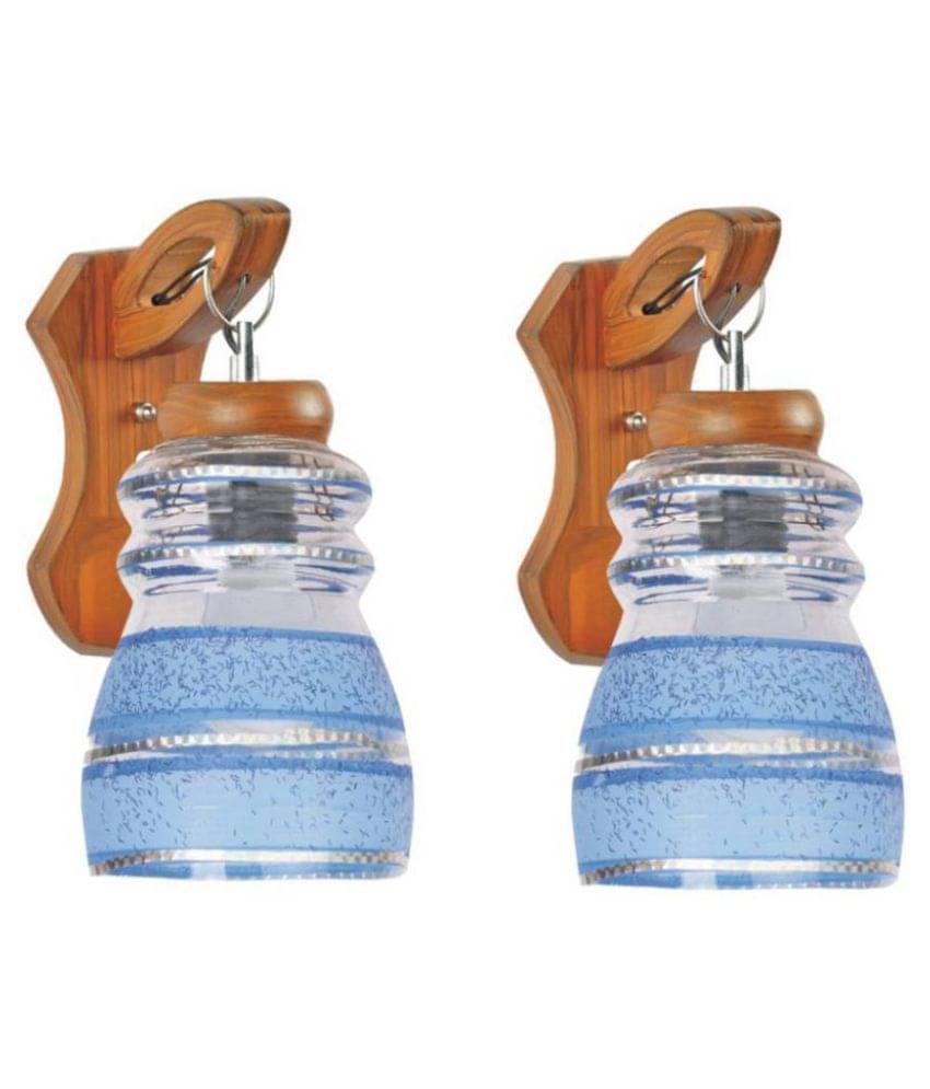 AFAST Decorative Wall Lamp Light Glass Wall Light Blue - Pack of 2 AFAST Decorative Wall Lamp Light Glass Wall Light Blue - Pack of 2