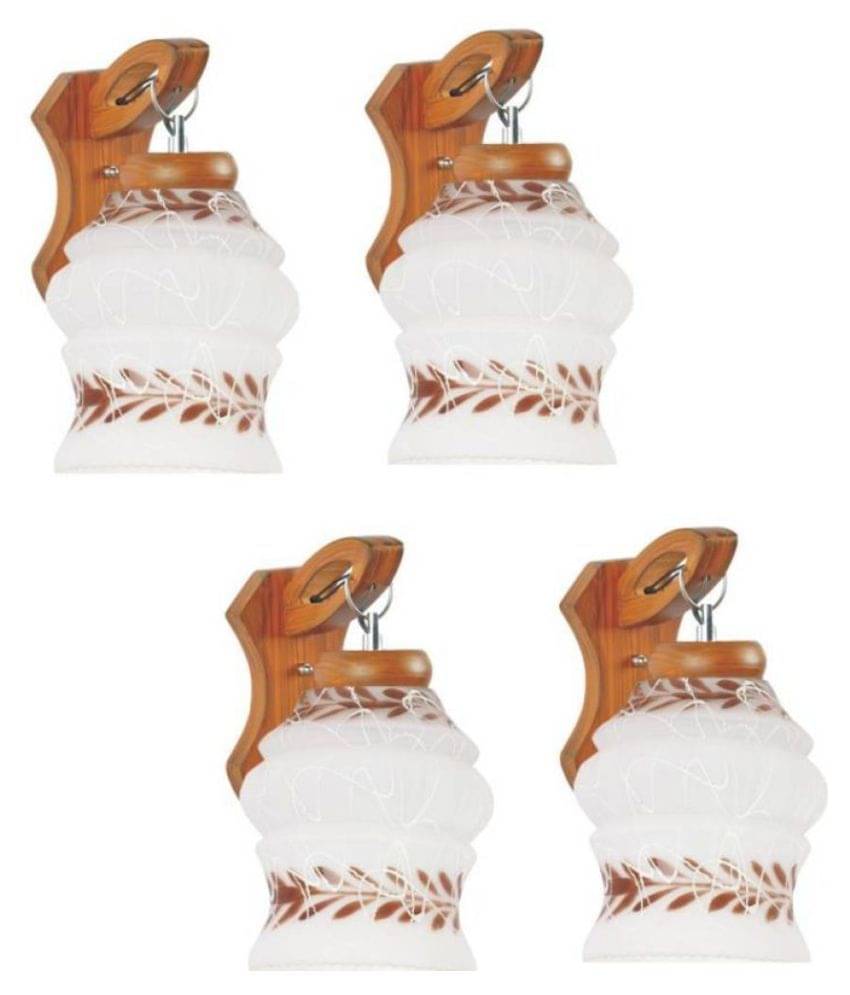     			AFAST Decorative Wall Lamp Light Glass Wall Light White - Pack of 4
