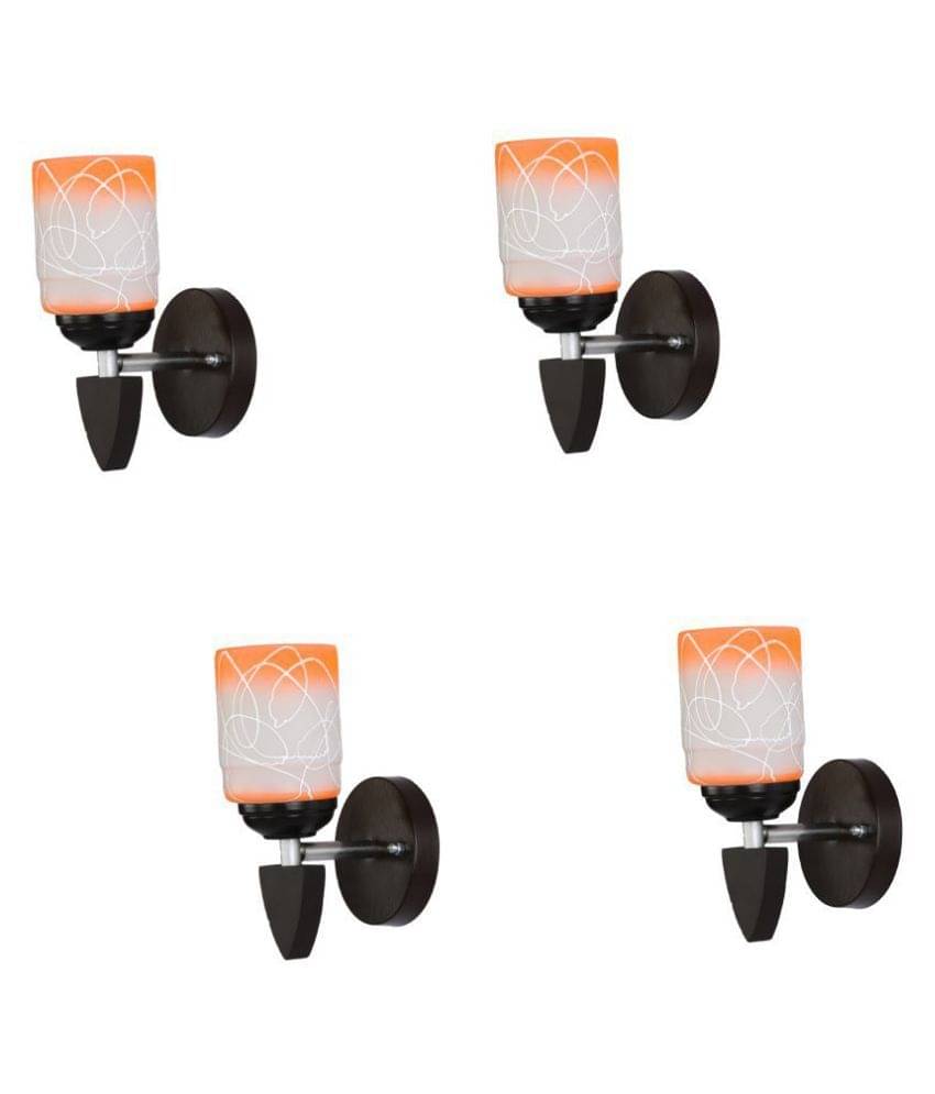     			AFAST Decorative Wall Lamp Light Glass Wall Light Orange - Pack of 4