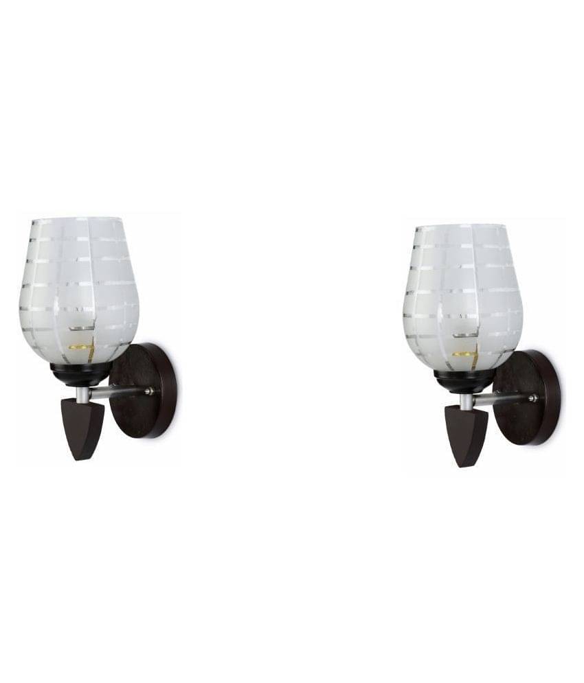     			AFAST Decorative Wall Lamp Light Glass Wall Light White - Pack of 2