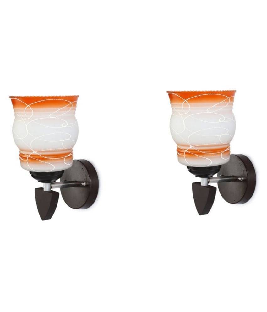     			AFAST Decorative Wall Lamp Light Glass Wall Light Orange - Pack of 2