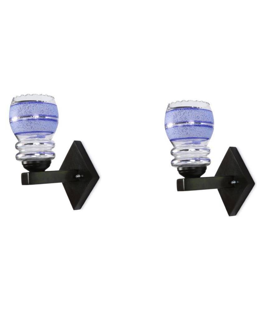     			AFAST Decorative Wall Lamp Light Glass Wall Light Blue - Pack of 2