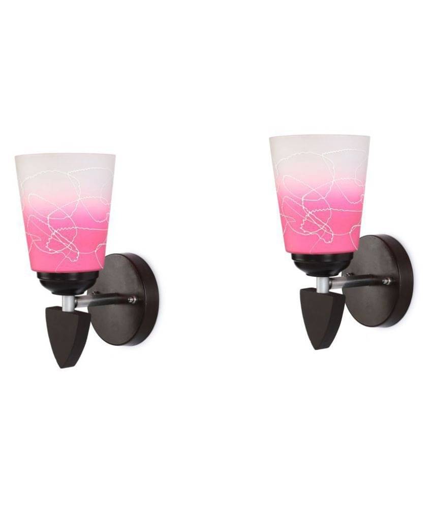     			AFAST Decorative Wall Lamp Light Glass Wall Light Pink - Pack of 2