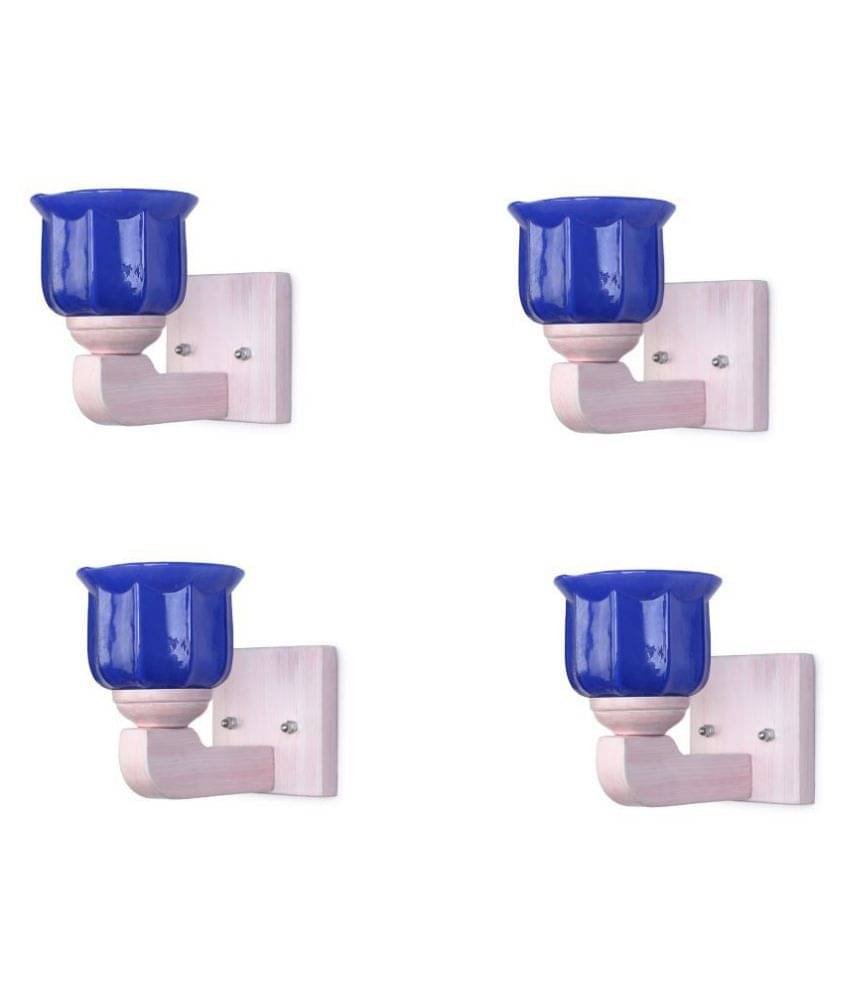     			AFAST Decorative Wall Lamp Light Glass Wall Light Blue - Pack of 4