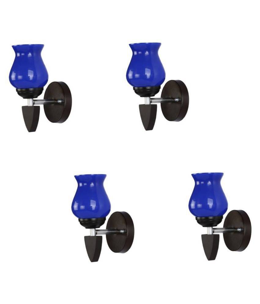     			AFAST Decorative Wall Lamp Light Glass Wall Light Blue - Pack of 4