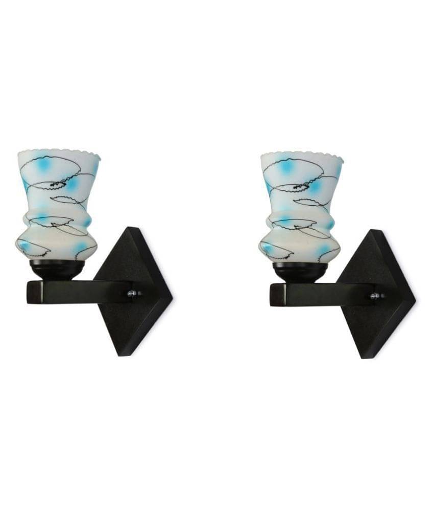     			AFAST Decorative Wall Lamp Light Glass Wall Light Blue - Pack of 2