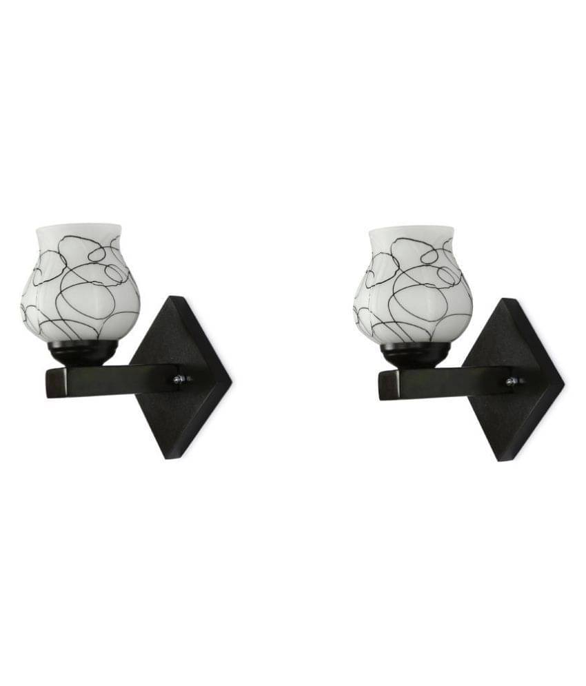     			AFAST Decorative Wall Lamp Light Glass Wall Light Black - Pack of 2