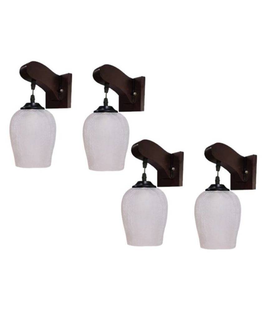 AFAST Decorative Wall Lamp Light Glass Wall Light White - Pack of 4 AFAST Decorative Wall Lamp Light Glass Wall Light White - Pack of 4