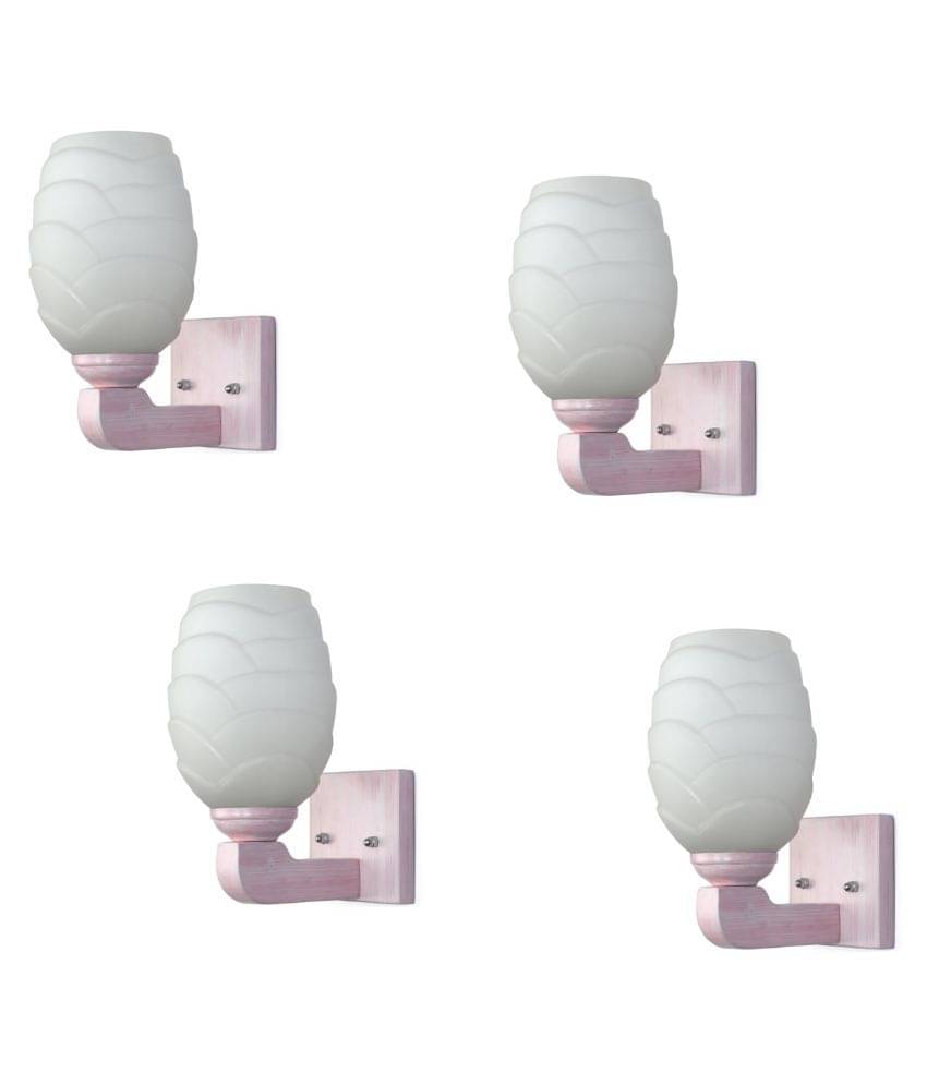     			AFAST Decorative Wall Lamp Light Glass Wall Light White - Pack of 4