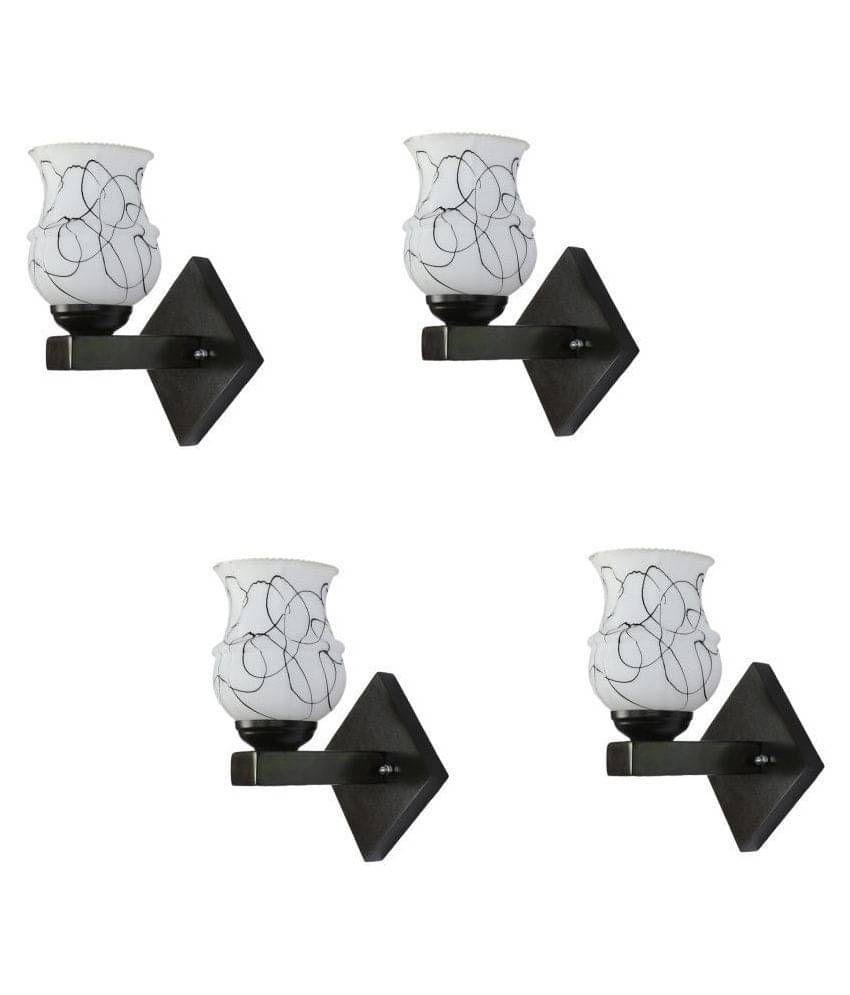 AFAST Decorative Wall Lamp Light Glass Wall Light Black - Pack of 4 AFAST Decorative Wall Lamp Light Glass Wall Light Black - Pack of 4