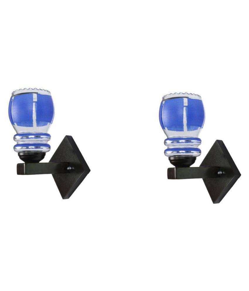     			AFAST Decorative Wall Lamp Light Glass Wall Light Blue - Pack of 2