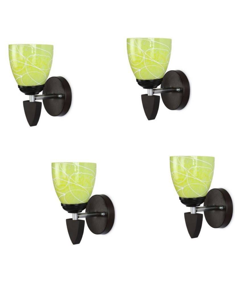     			AFAST Decorative Wall Lamp Light Glass Wall Light Yellow - Pack of 4