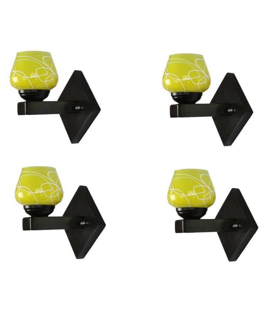     			AFAST Decorative Wall Lamp Light Glass Wall Light Yellow - Pack of 4