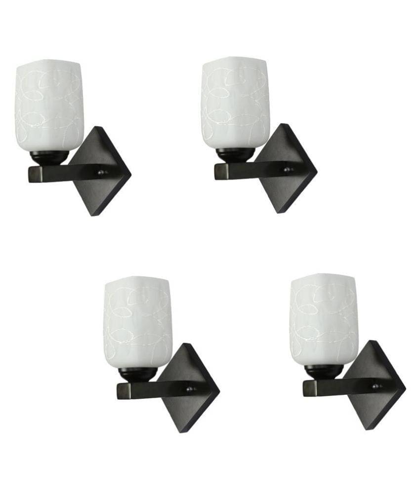     			AFAST Decorative Wall Lamp Light Glass Wall Light White - Pack of 4