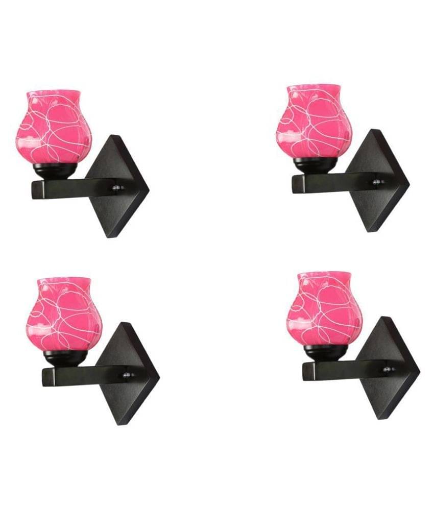     			AFAST Decorative Wall Lamp Light Glass Wall Light Pink - Pack of 4
