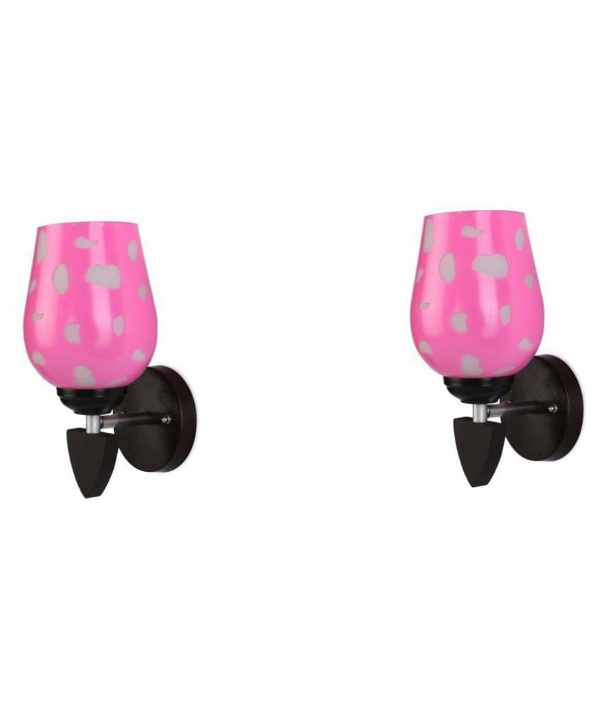     			AFAST Decorative Wall Lamp Light Glass Wall Light Pink - Pack of 2