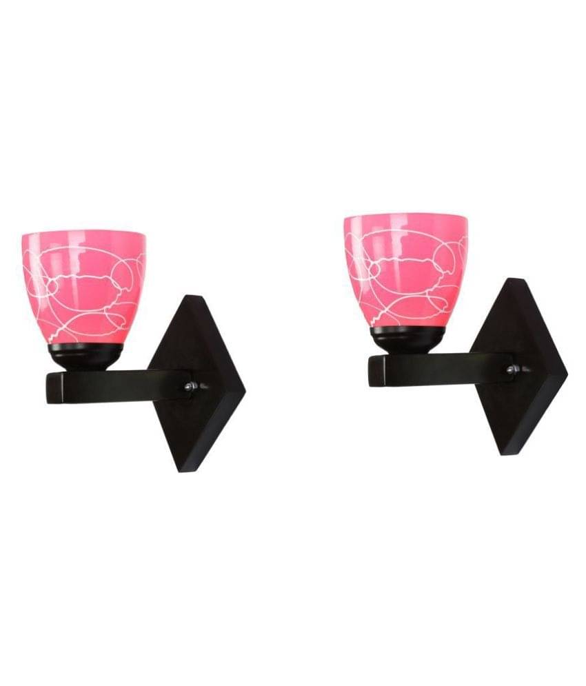     			AFAST Decorative Wall Lamp Light Glass Wall Light Pink - Pack of 2