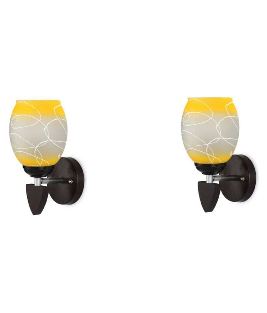 AFAST Decorative Wall Lamp Light Glass Wall Light Yellow - Pack of 2 AFAST Decorative Wall Lamp Light Glass Wall Light Yellow - Pack of 2