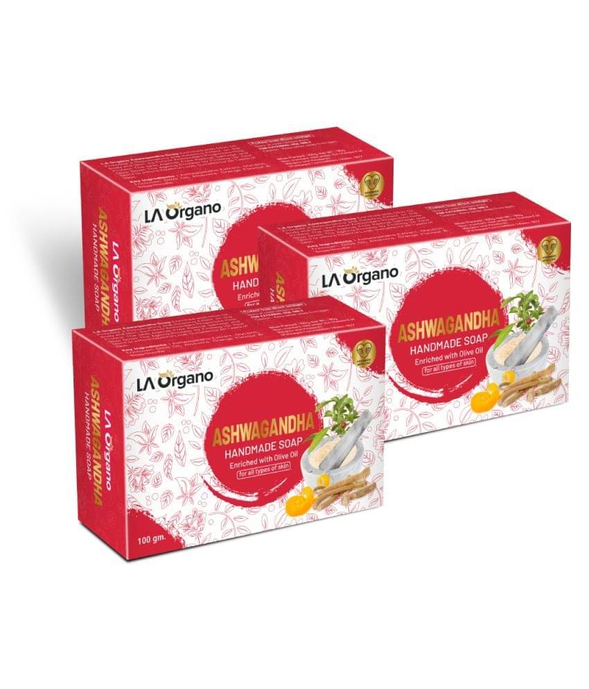 LA ORGANO Ashwgandha Handmade Natural Bath Soap, Orange Bathing Bar 100 g Pack of 3     			LA ORGANO Ashwgandha Handmade Natural Bath Soap, Orange Bathing Bar 100 g Pack of 3