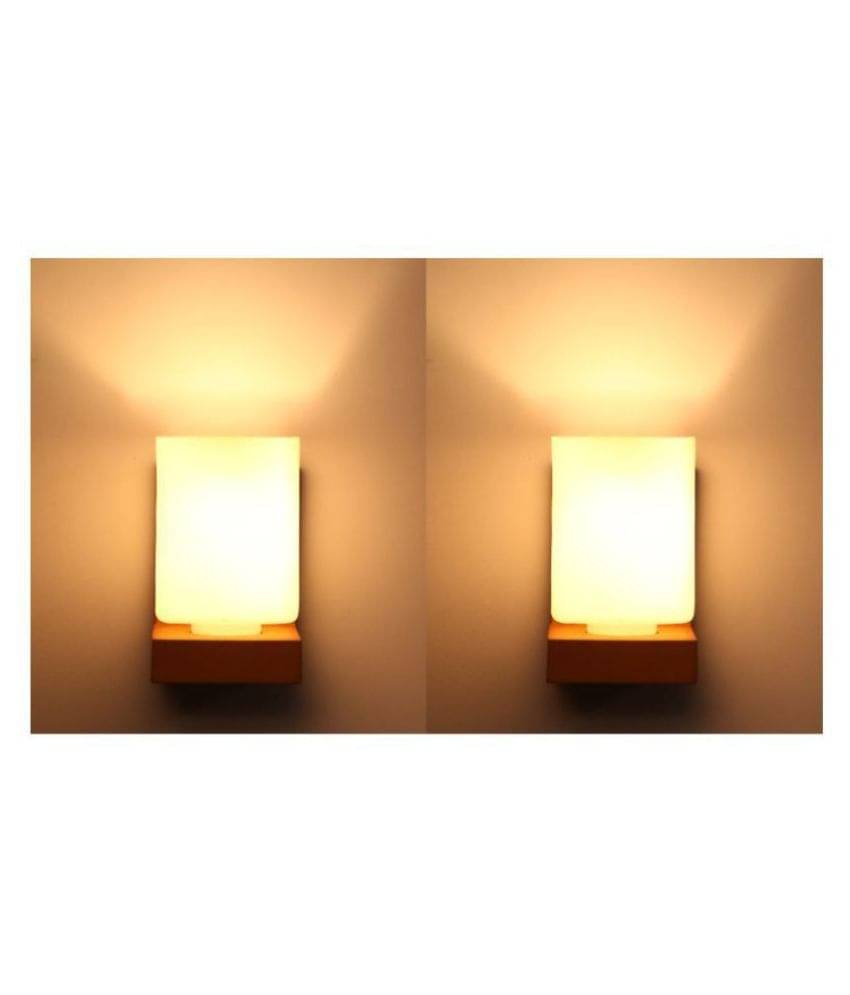 Somil Decorative Lamp Glass Wall Light White - Pack Of 2 Somil Decorative Lamp Glass Wall Light White - Pack Of 2