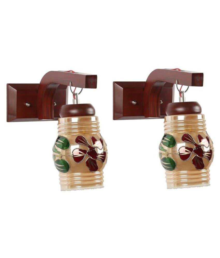     			Somil Decorative Lamp Glass Wall Light Gold - Pack Of 2