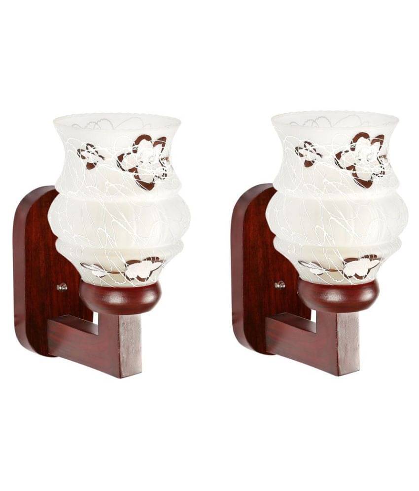 Somil Decorative Lamp Glass Wall Light White - Pack Of 2 Somil Decorative Lamp Glass Wall Light White - Pack Of 2