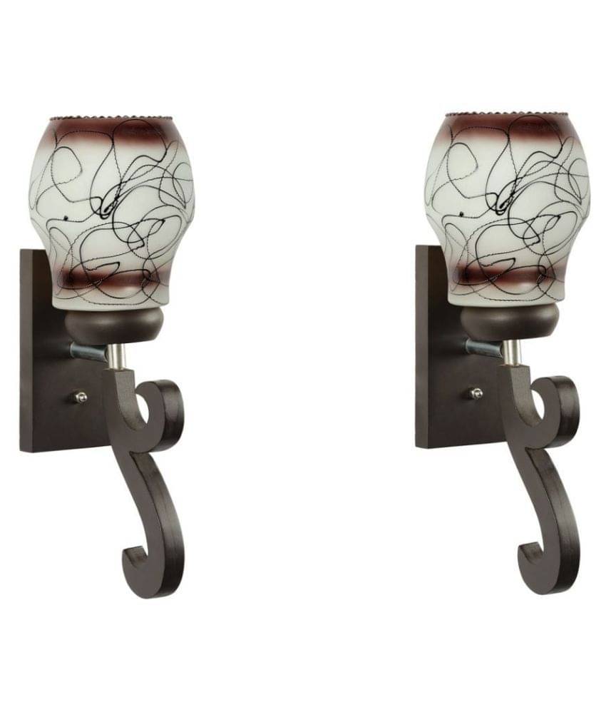 Somil Decorative Lamp Glass Wall Light White - Pack Of 2 Somil Decorative Lamp Glass Wall Light White - Pack Of 2