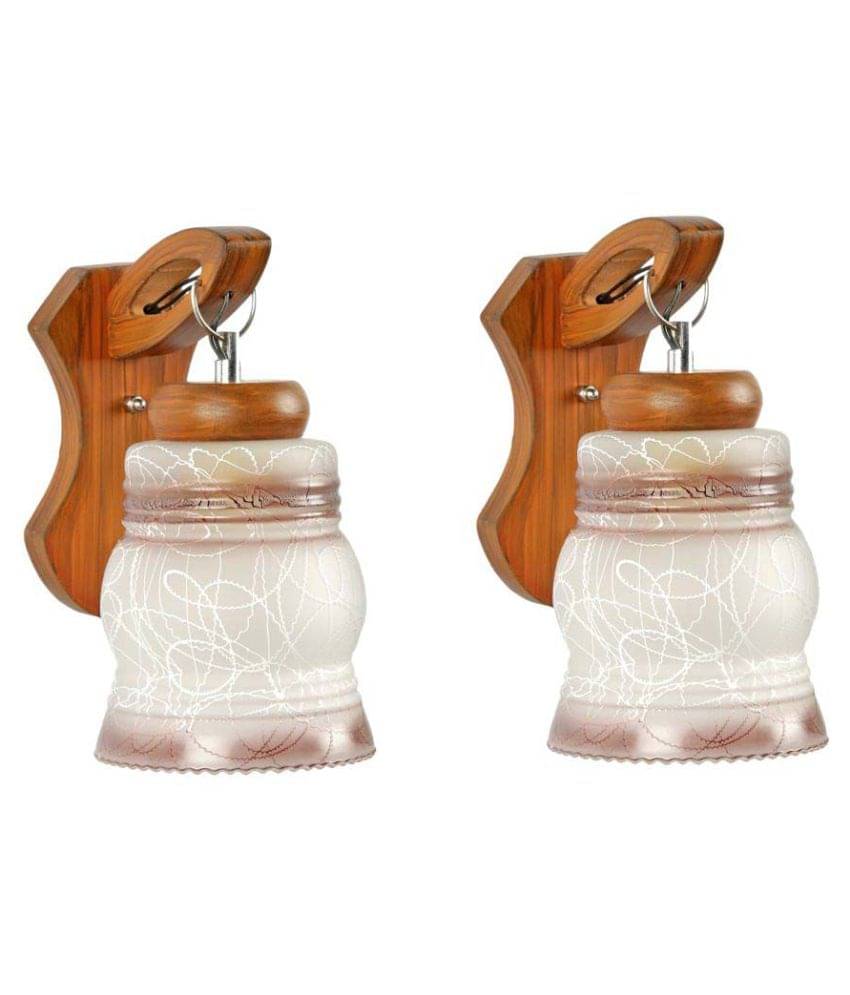 Somil Decorative Lamp Glass Wall Light White - Pack Of 2     			Somil Decorative Lamp Glass Wall Light White - Pack Of 2