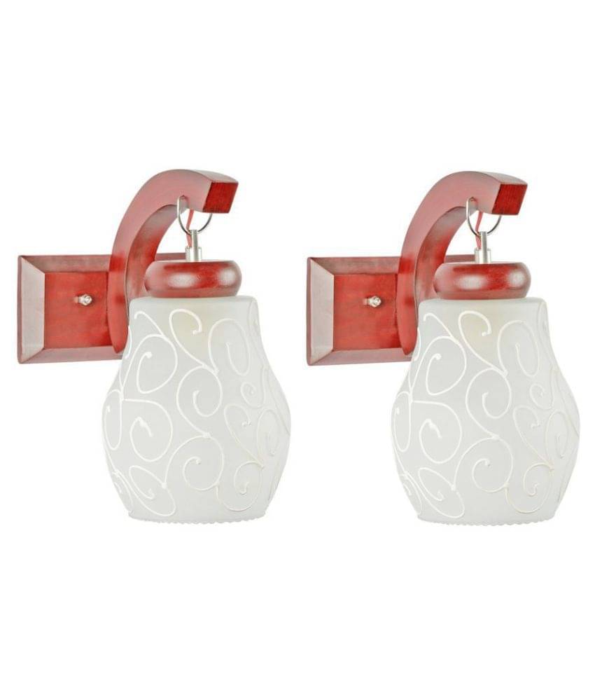     			Somil Decorative Lamp Glass Wall Light White - Pack Of 2