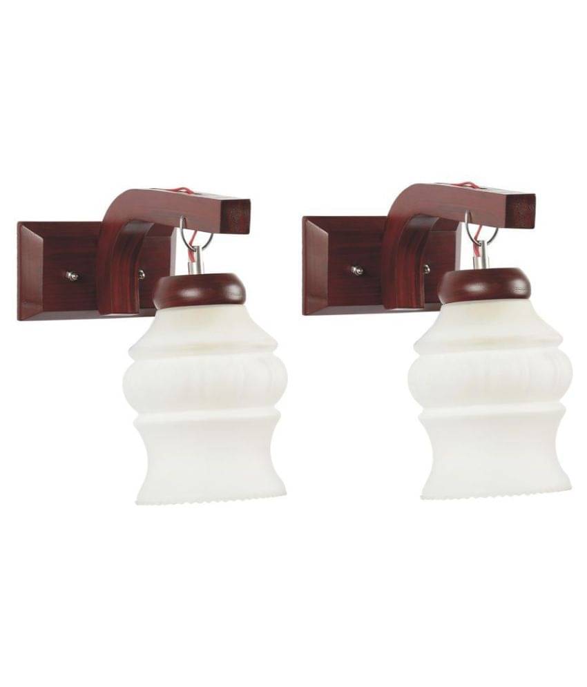     			Somil Decorative Lamp Glass Wall Light White - Pack Of 2