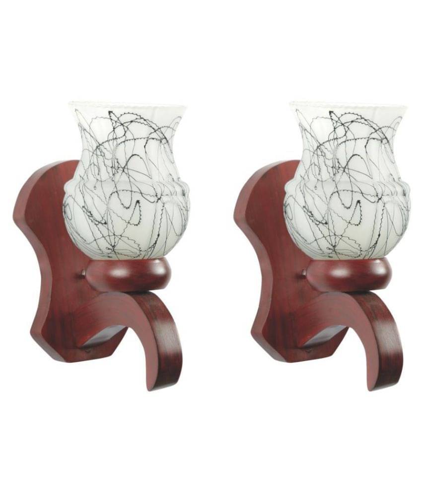 Somil Decorative Lamp Glass Wall Light White - Pack Of 2     			Somil Decorative Lamp Glass Wall Light White - Pack Of 2
