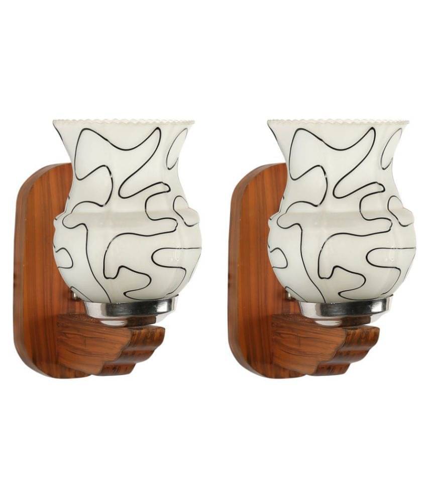 Somil Decorative Lamp Glass Wall Light White - Pack Of 2 Somil Decorative Lamp Glass Wall Light White - Pack Of 2