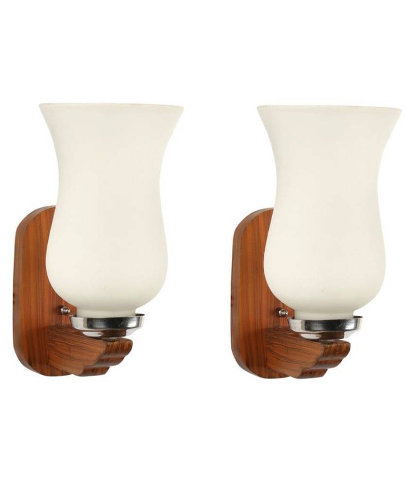     			Somil Decorative Lamp Glass Wall Light White - Pack Of 2