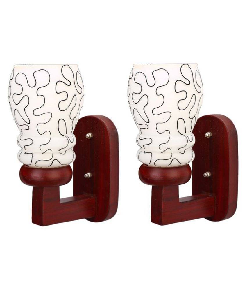 Somil Decorative Lamp Glass Wall Light White - Pack Of 2 Somil Decorative Lamp Glass Wall Light White - Pack Of 2